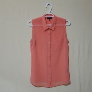 🌸Sheer Pink Sleeveless Blouse